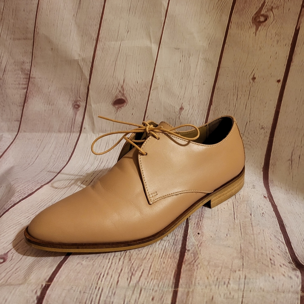 Everlane "Modern Oxford" Nude Leather Lace-up Shoes Made in Italy 8M MSRP $200